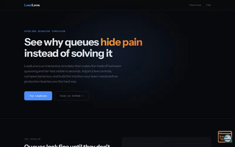 Screenshot of LoadLens
