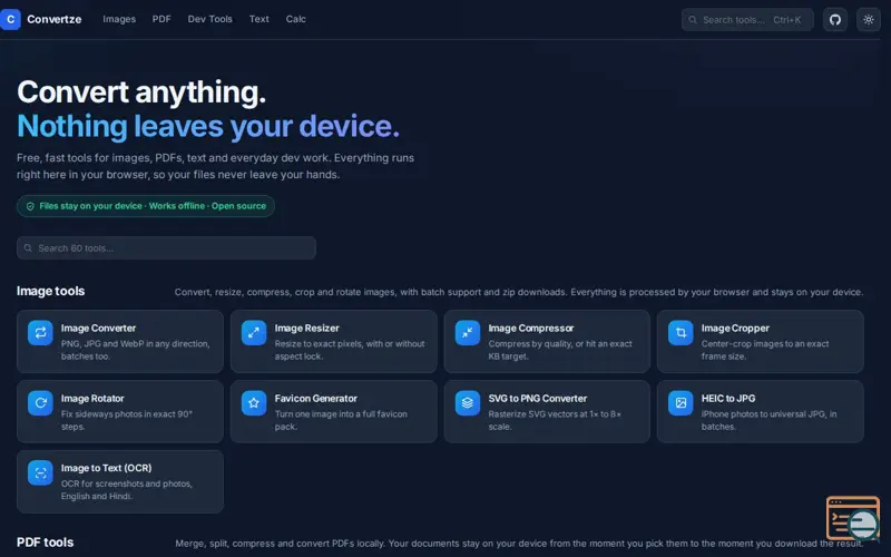 Screenshot of Convertze