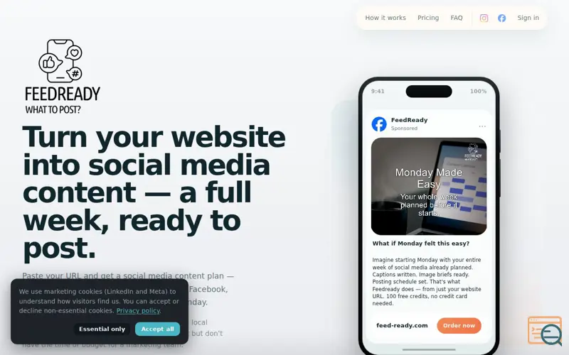 Screenshot of Feedready