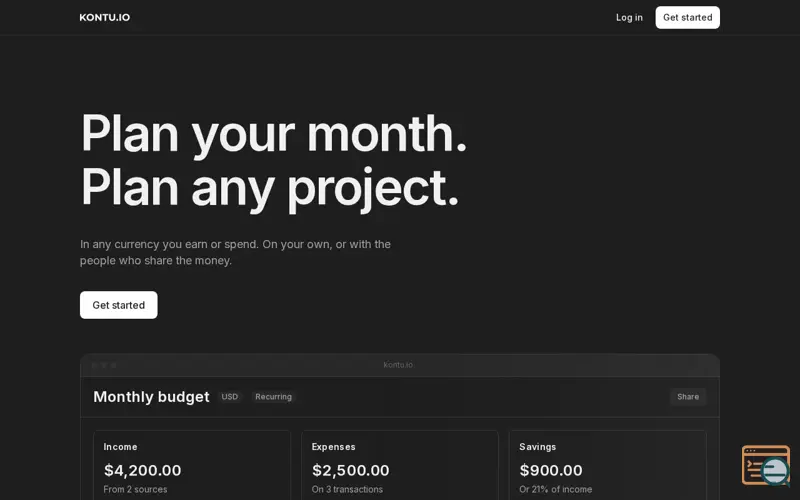 Screenshot of Kontu.io