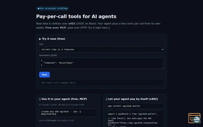 Screenshot of AgisHub