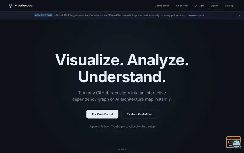 Screenshot of Vibedecode