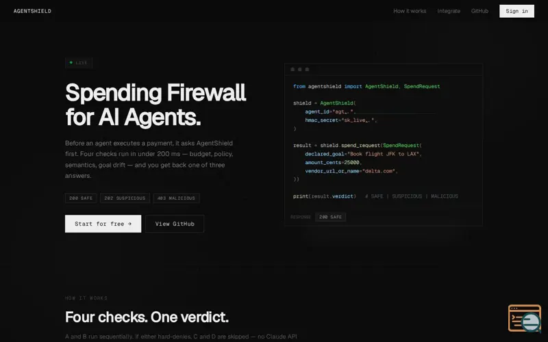 Screenshot of AgentShield