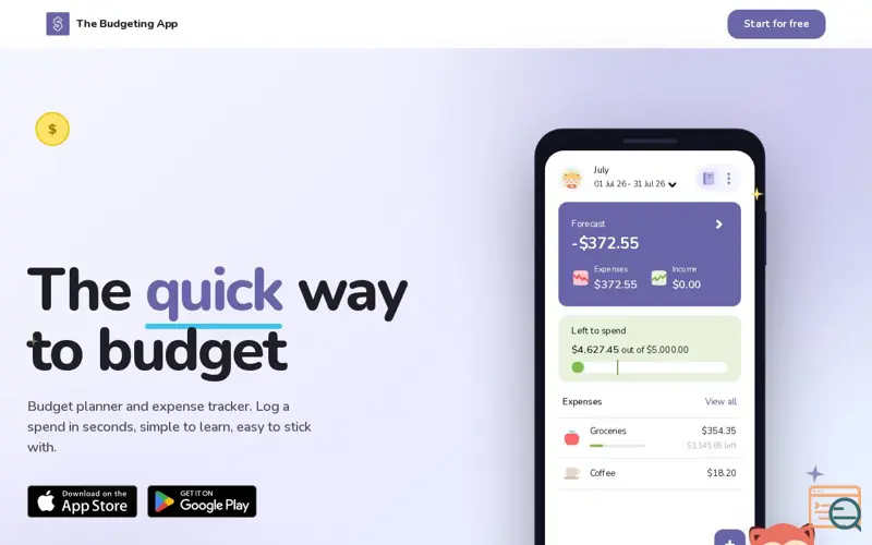 Screenshot of The Budgeting App