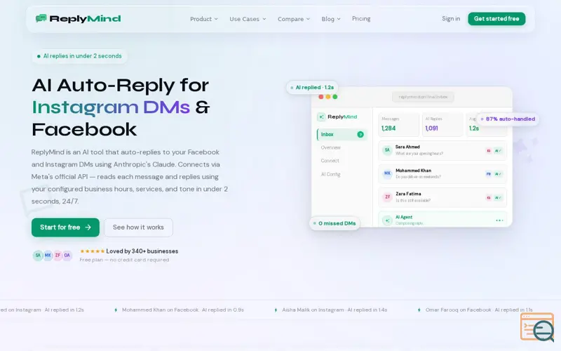 Screenshot of ReplyMind