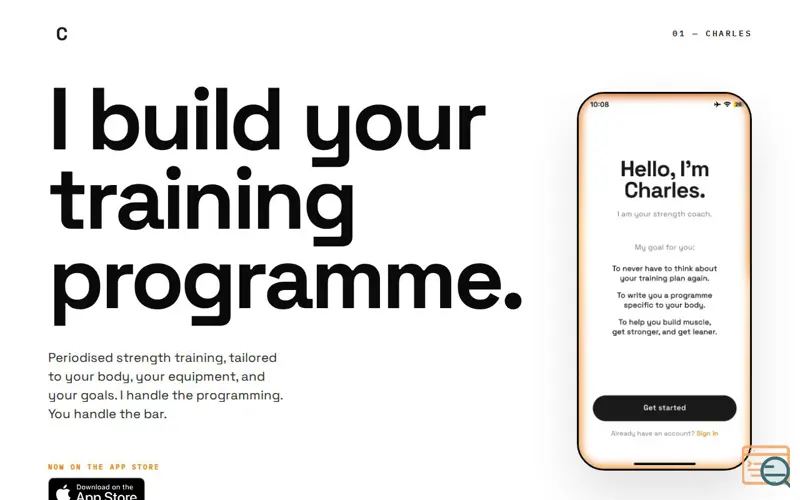 Screenshot of Charles — Periodised Strength Training