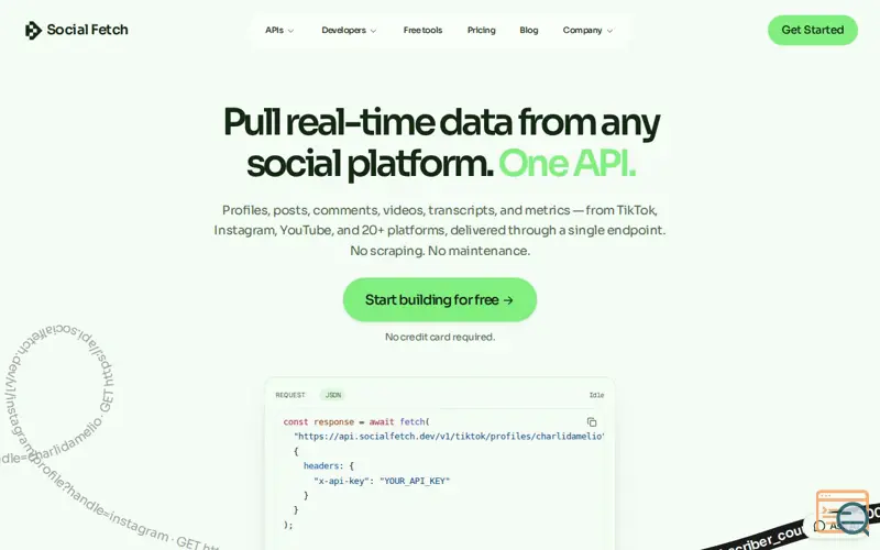 Screenshot of Social Fetch