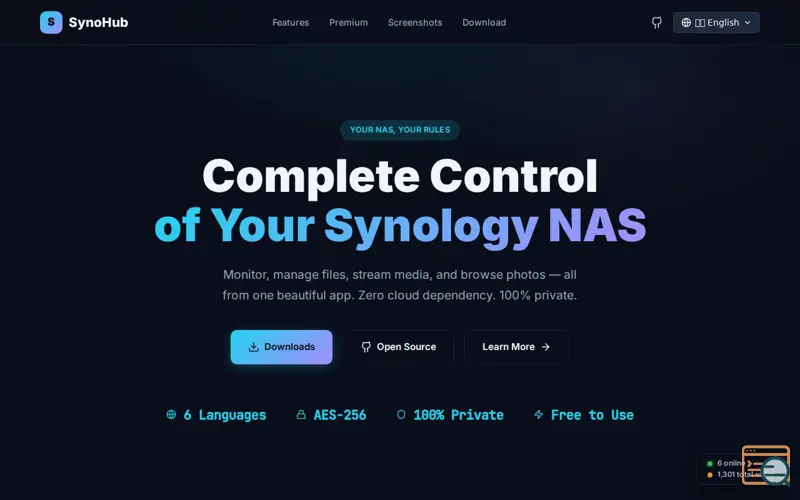 Screenshot of SynoHubs