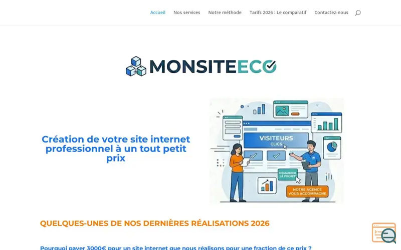 Screenshot of Monsiteeco.fr, a launch using WP Statistics