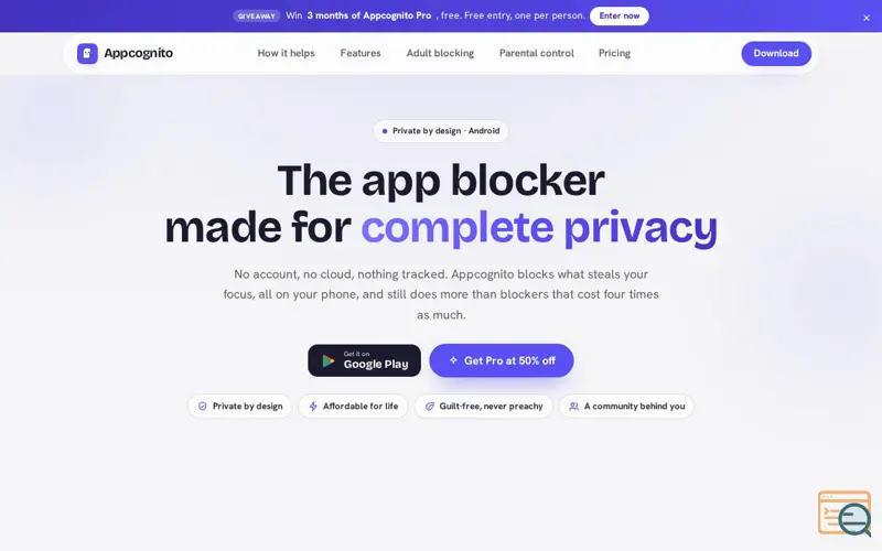 Screenshot of Appcognito