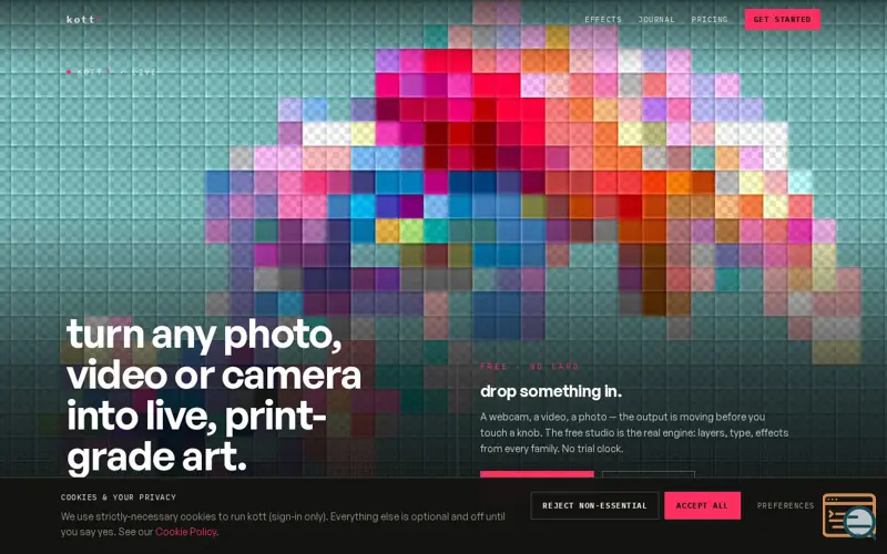 Screenshot of kott® — join the waitlist for the real-time visual instrument
