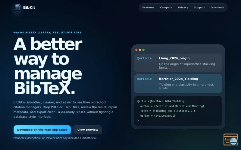 Screenshot of BibKit