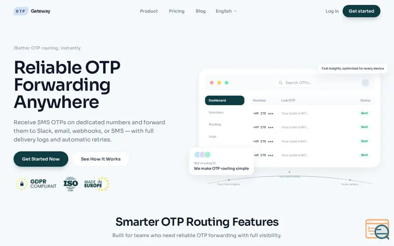 Screenshot of OTP Gateway