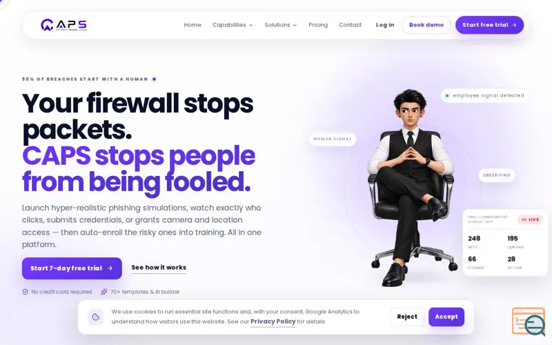 Screenshot of CAPS Platform