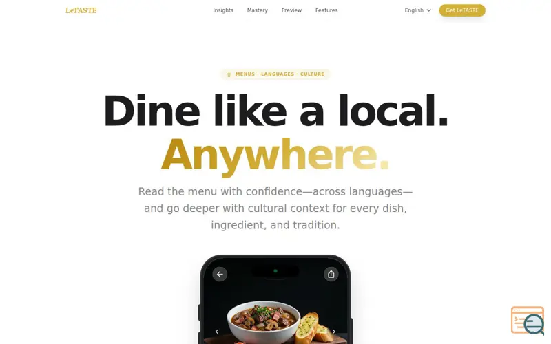 Screenshot of LeTASTE - Dine like a local