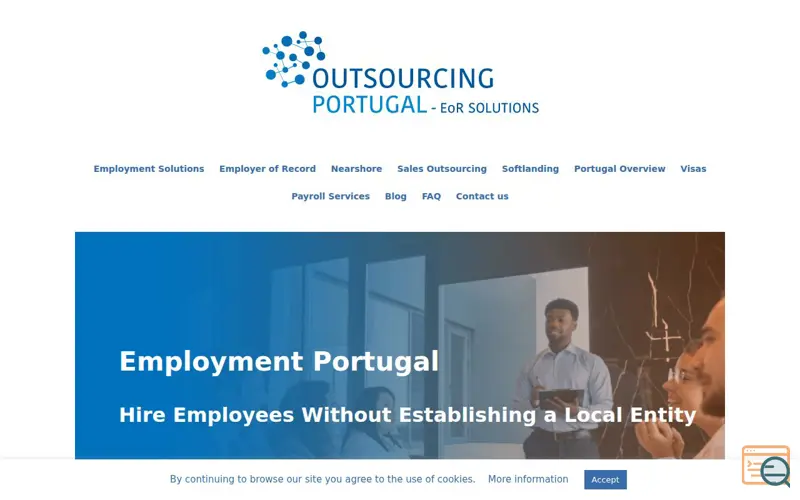 Screenshot of Outsourcing Portugal - EOR, a launch using SecureMail Pro