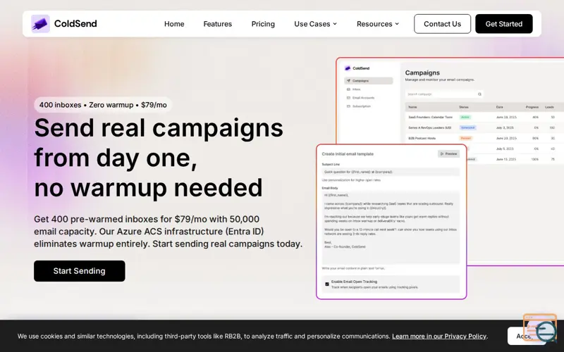 Screenshot of ColdSend