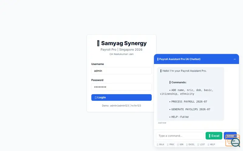 Screenshot of Samyag Synergy Payroll