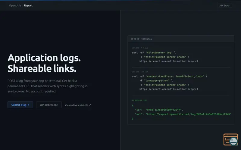 Screenshot of OpenUtils Report