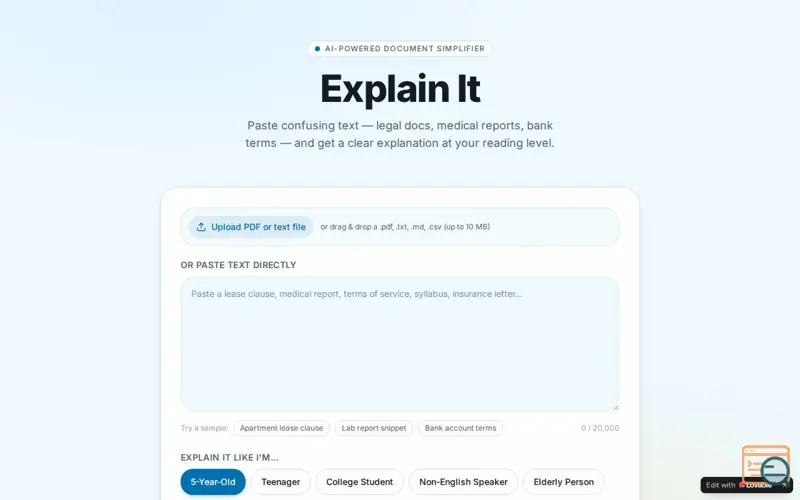 Screenshot of Explain It