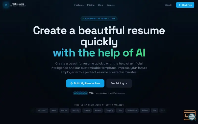 Screenshot of Kickresume