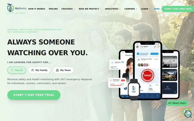 Screenshot of MySentry