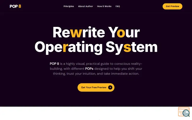 Screenshot of POP 8 — Rewrite Your Operating System