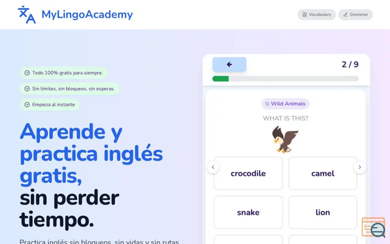 Screenshot of MyLingoAcademy