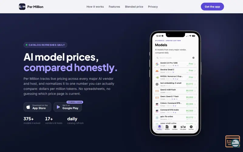 Screenshot of Per Million, a launch using Premium AntiSpam