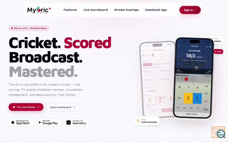 Screenshot of MyCric APP