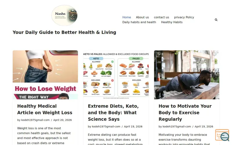 Screenshot of Daily Habits and Health
