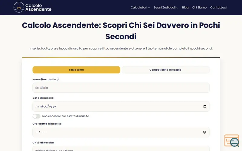Screenshot of Calcolo Ascendente