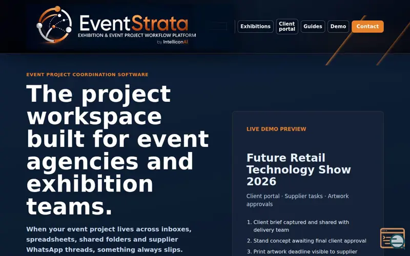 Screenshot of EventStrata