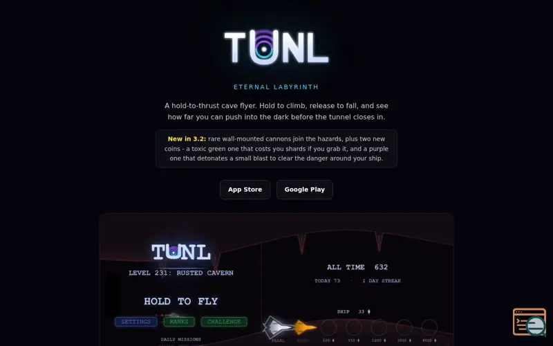Screenshot of TUNL - Cave Flyer