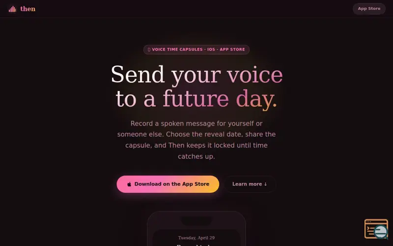 Screenshot of Then – Voice Time Capsule