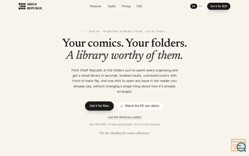 Screenshot of Shelf Republic