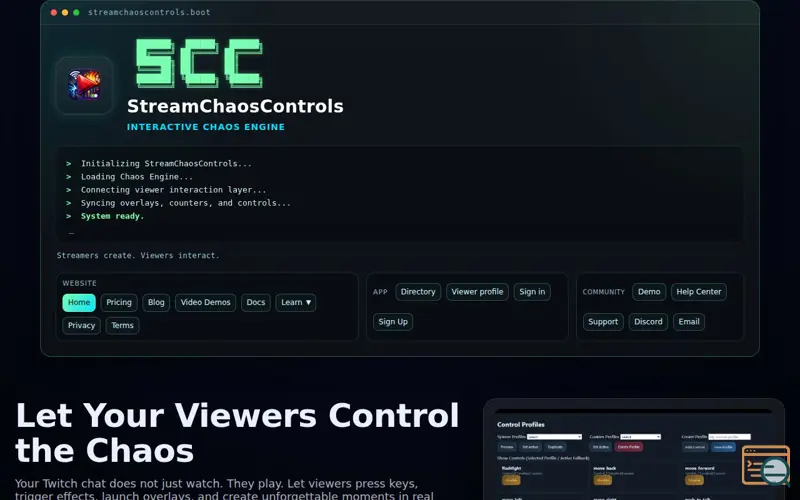 Screenshot of Stream Chaos Controls
