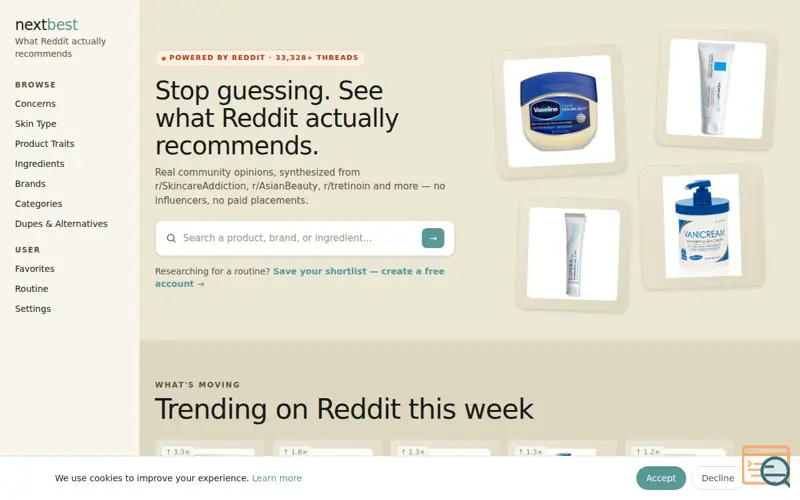 Screenshot of NextBest