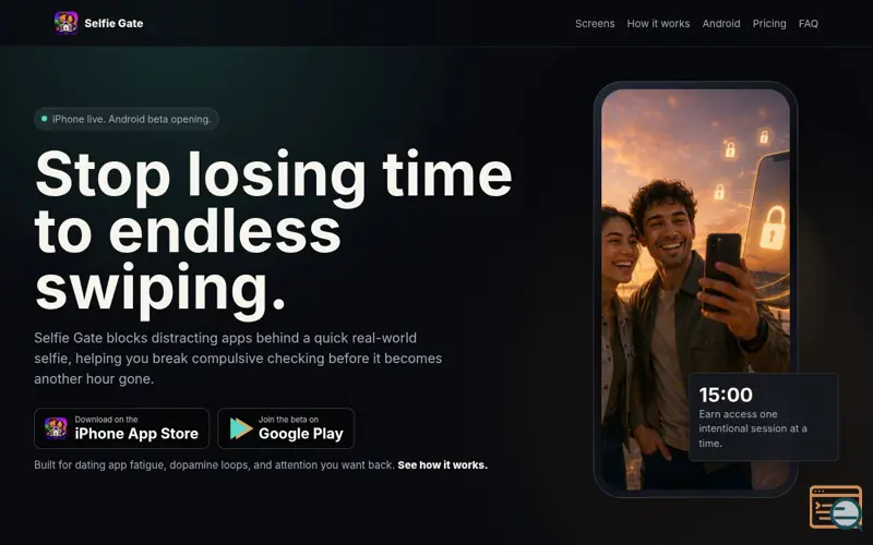 Screenshot of Selfie Gate