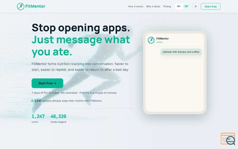 Screenshot of FitMentor