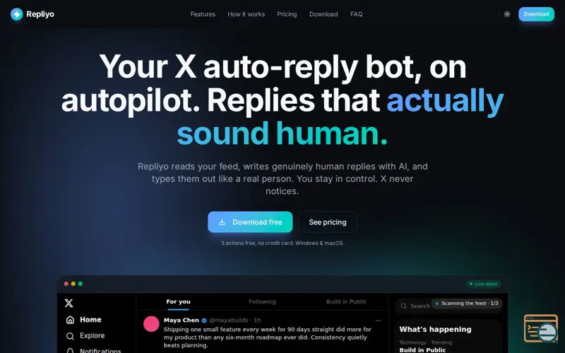 Screenshot of Repliyo