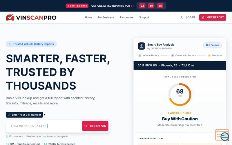 Screenshot of VinScanPro