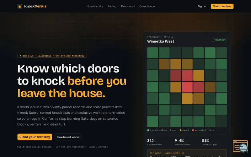 Screenshot of KnockGenius