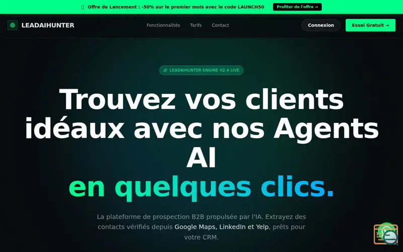 Screenshot of Laead AI Hunter