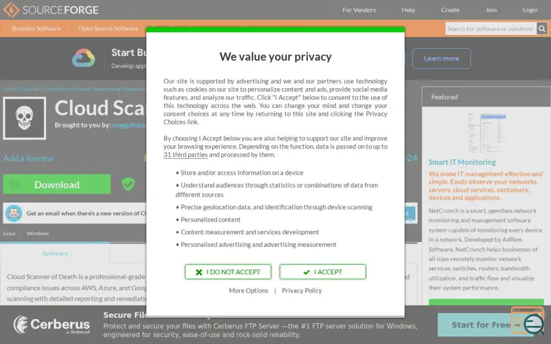 Screenshot of Cloud Scanner of Death