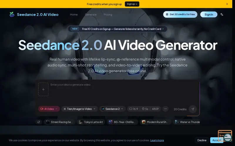 Screenshot of Seedance 2.0 AI Video