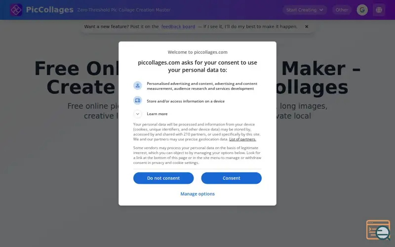 Screenshot of PicCollages