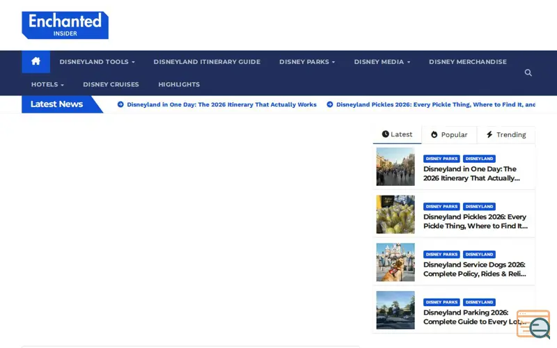 Screenshot of Enchanted Insider, a launch using WP Hummingbird