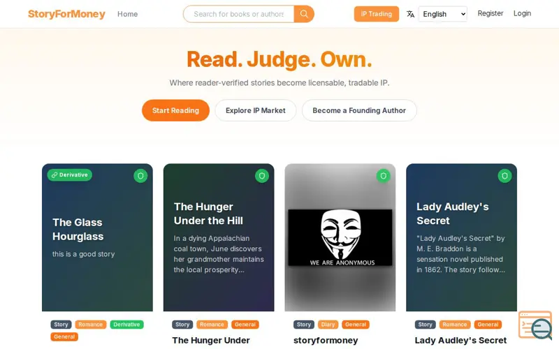 Screenshot of StoryForMoney