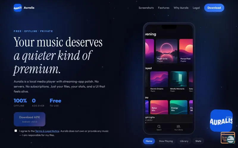 Screenshot of Auralis — Offline Music, Reimagined